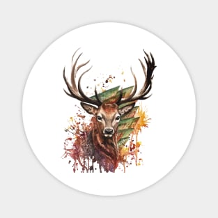 Deer Stag Head Realistic Animal Art Magnet